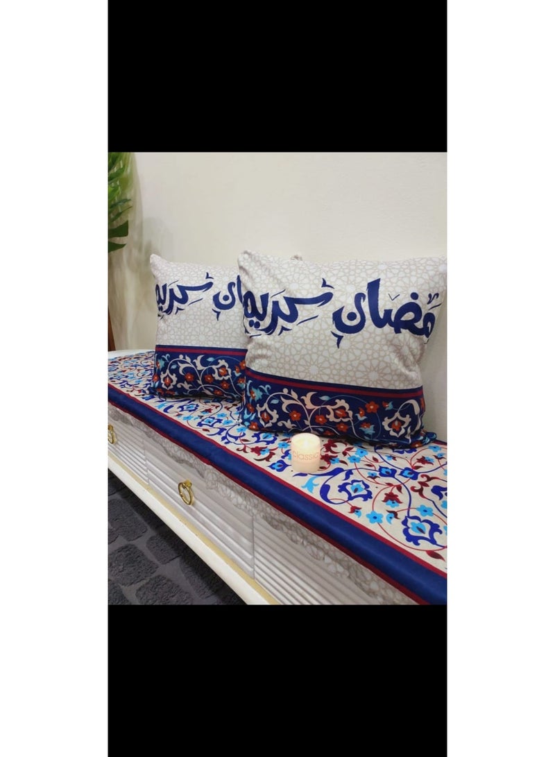 طقم رانر و2 كوشن رمضان رانر و2 كفر مخدة الرانر 140 سم والخدادية 40*40 سم